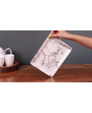 Marble Printed Black Tray